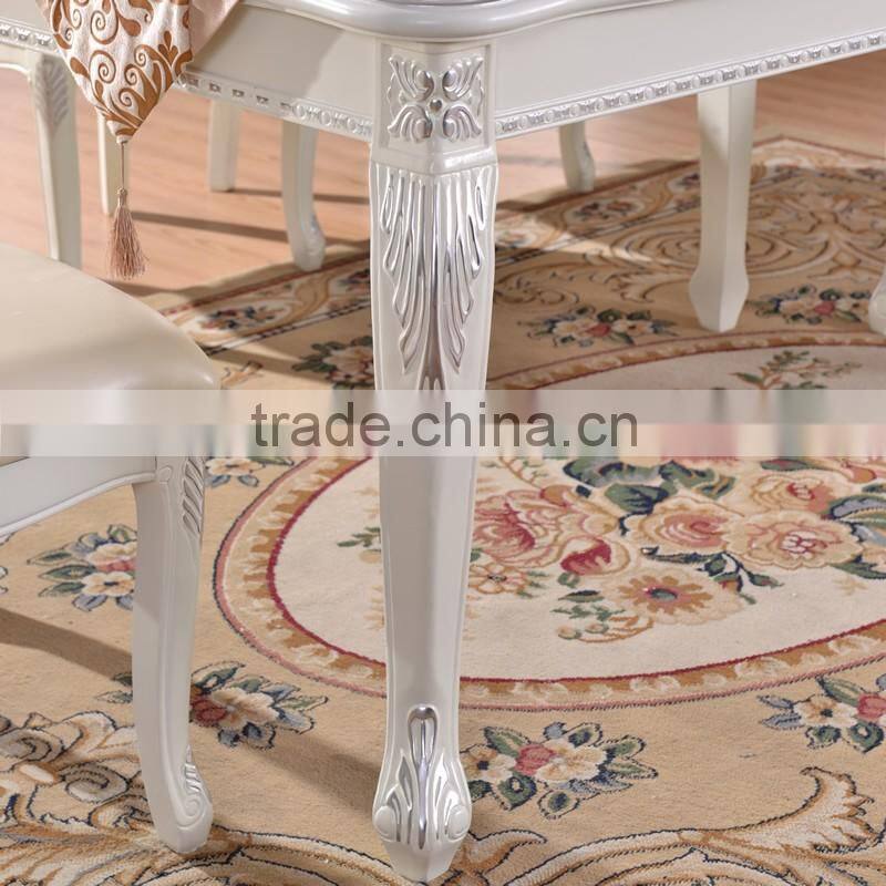 Foshan luxury modern wood 8 seater long narrow dining table and chairs
