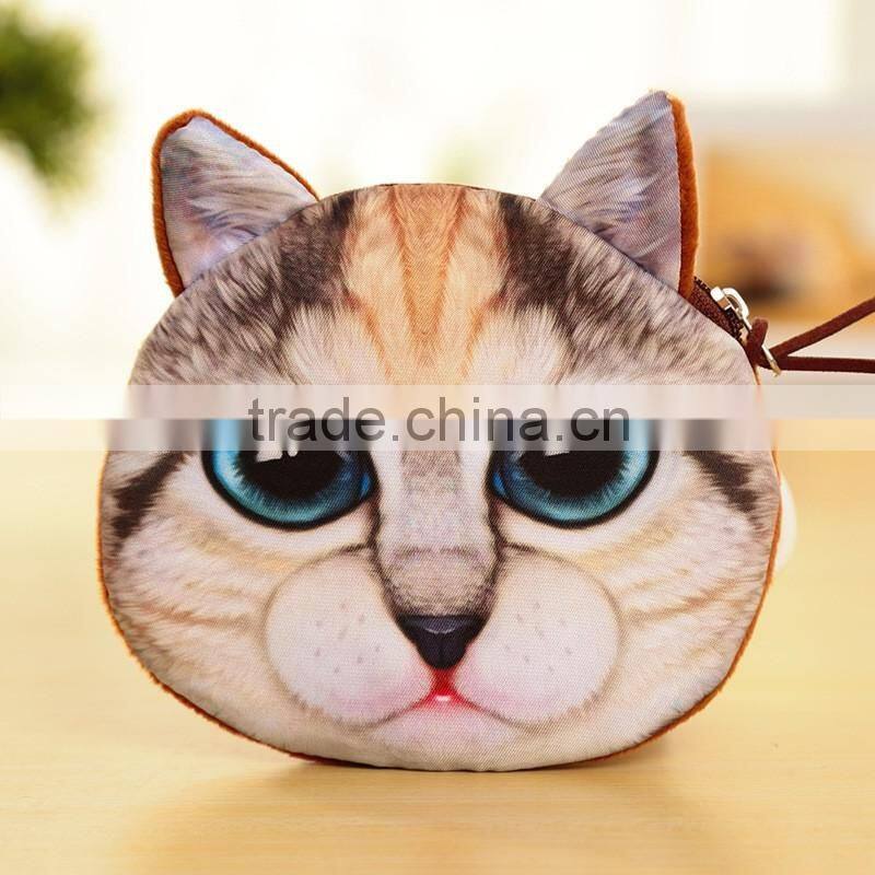Wholesale cute 3D cat kitten coin purse change purse