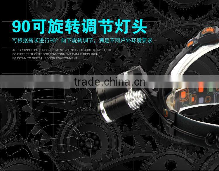 2015 Lastest Rechargeable 3LED Head Torch With 4 modes Outdoor Lighting 3T6 LED Headlamp
