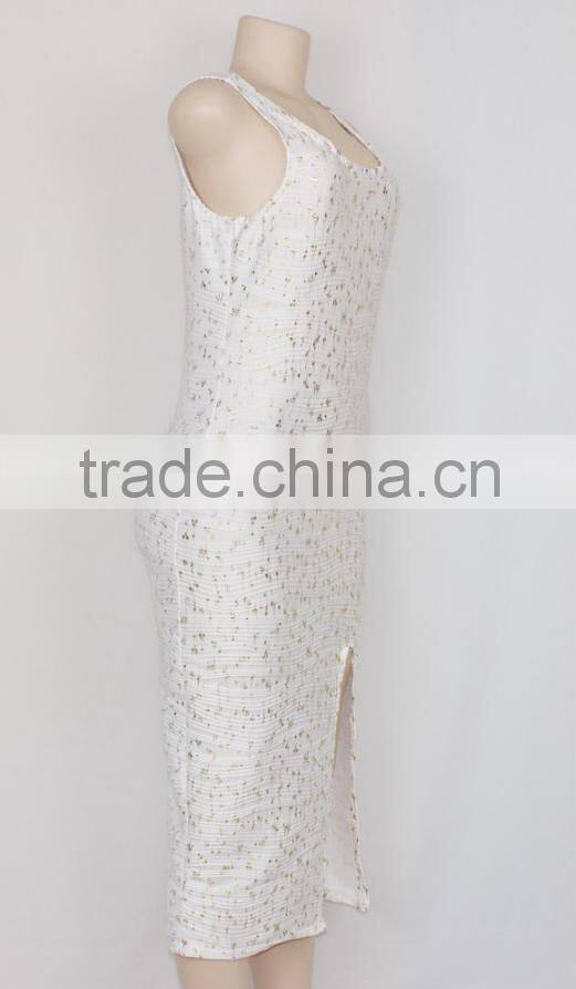 Customized wholesale Women Evening Dress 2016 White One-piece Dress