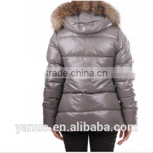 2015 new design down jacket for women warm winter jacket fur hood
