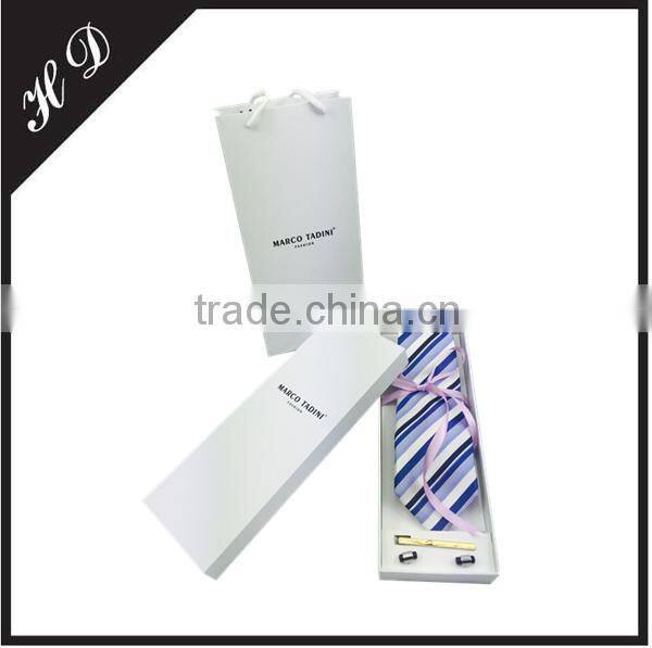 White Tie And Cufflink Tie Clip Set Gift Boxes