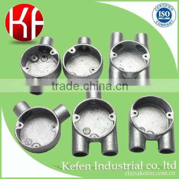 20mm two-way through box/electrical conduit box/ conduit fittings