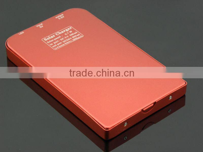 2600mAh universal usb multi charger mobile solar charger for ipad solar mobile phone charger