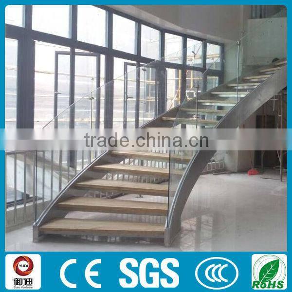 Curved shape stainless steel beam stairs