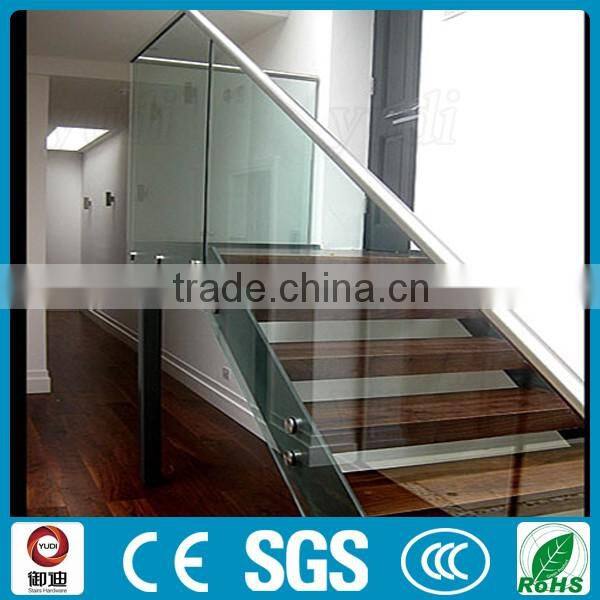 decorative residential steel wood straight staircase