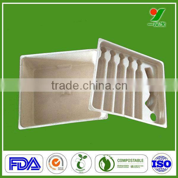 China manufacturer new design high quality biodegradable bagasse pulp anti-knock packaging trays for electronic component