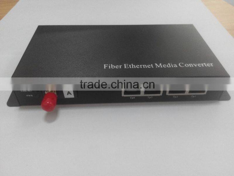 1Fiber 4RJ45 ST Fiber Media Converter