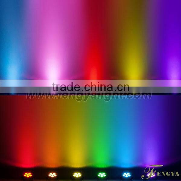 9pcs 12w RGBWA+UV 6 IN 1 led flat led par can stage light infrared ray remote
