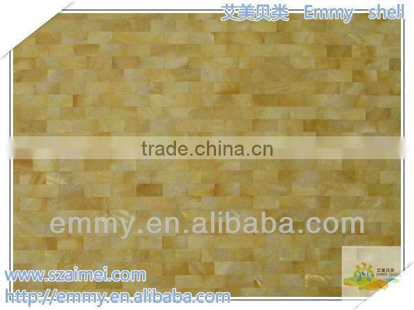 Brick yellow mother of pearl mosaic gold shell mosaic wall tile