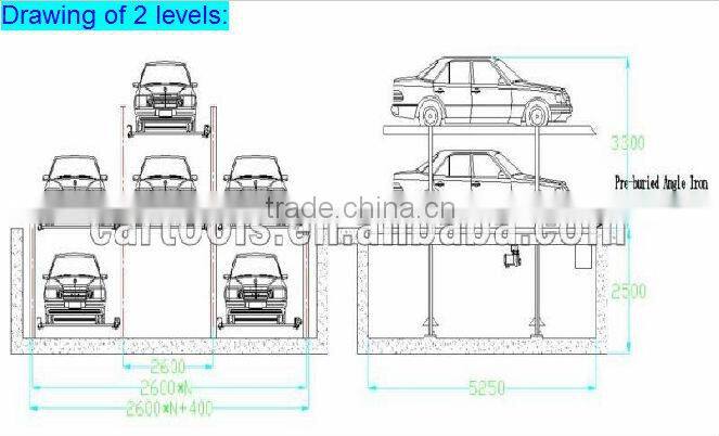 2 level mechanical double parking car lift