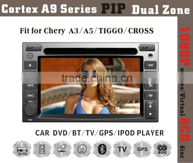7inch HD 1080P BT TV GPS IPOD FIT FOR chery A3/A5/TIGGO/CROSS car audio player with gps
