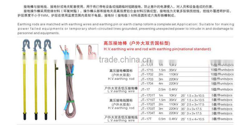 H.V Earthing Wire and Rod with earthing pin(national standard)