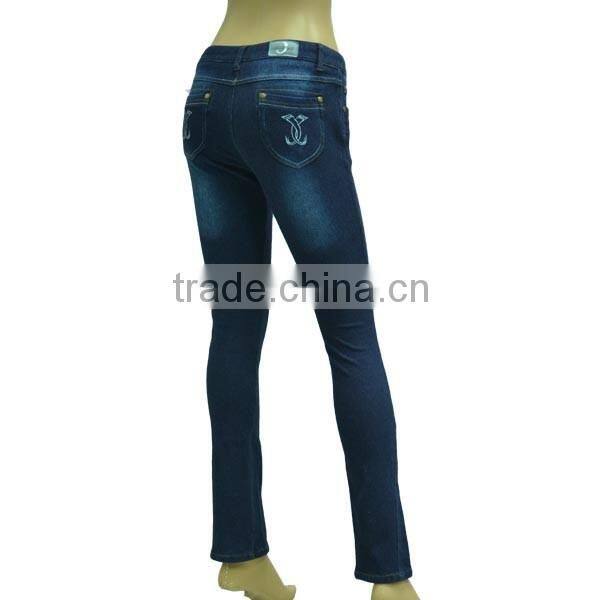 New fashion 4 way stretch knitted denim slim & fit low waist women's jeans