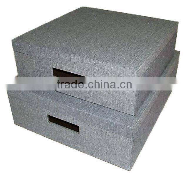 S/2 Multipurpose fabric overed storage box w/cut-out handles