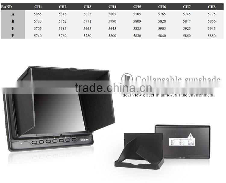 7 inch rc receiver lcd monitor video audio input 32ch 5.8g wireless professional drone