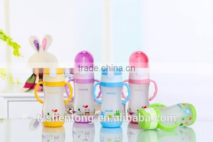 Kids straw portable plastic drinking water bottle
