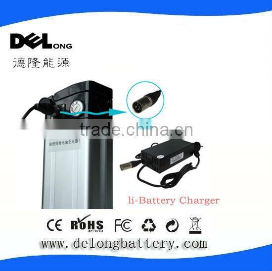 A hight capacity 24V 12Ah ebike lipo battery silver fish for motor/bick/vehicle