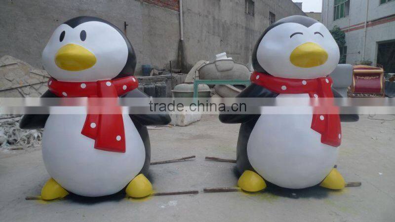 fiberglass cartton penguin sculpture