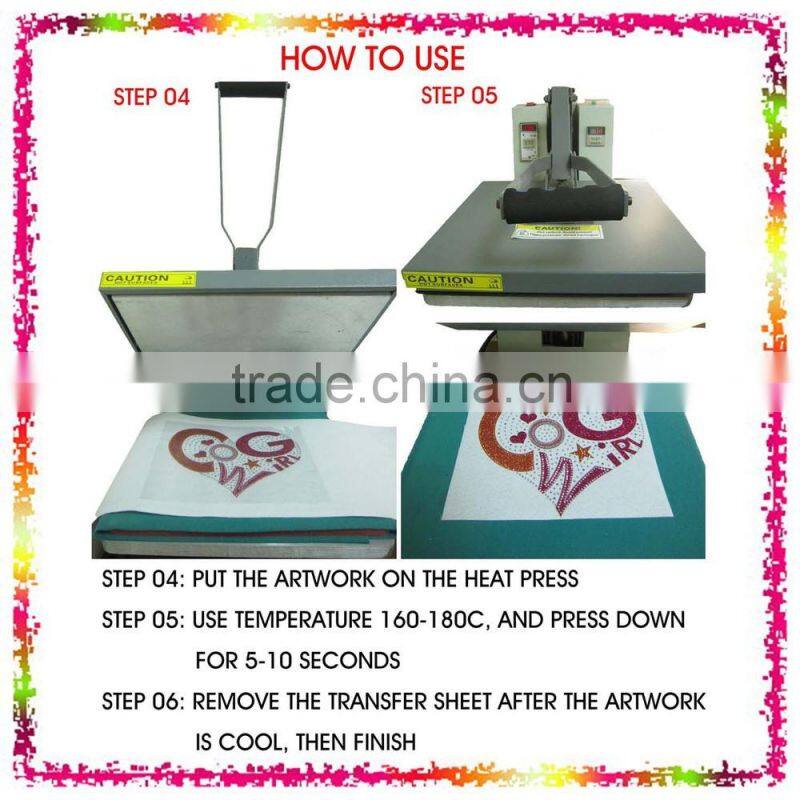 Lady Hot Pink Turquoise Ribbon Cute Dress Iron-on Hot Fix Motif Rhinestone