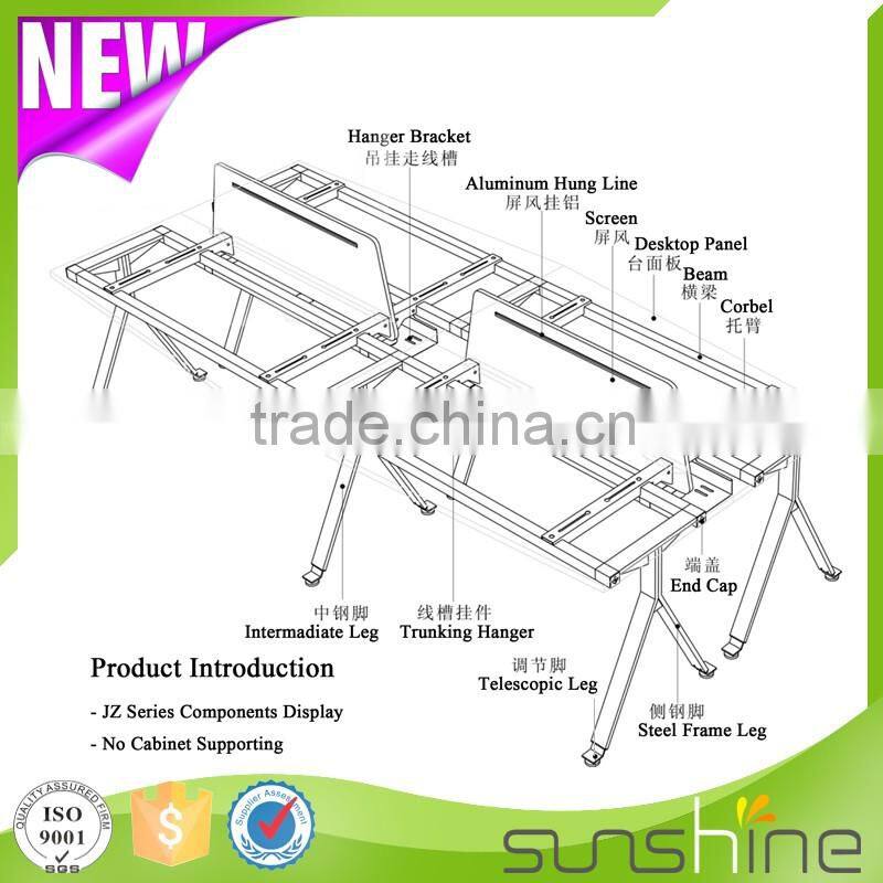 Furniture & furnishings modern design cast iron table base melamine MFC board office workstation