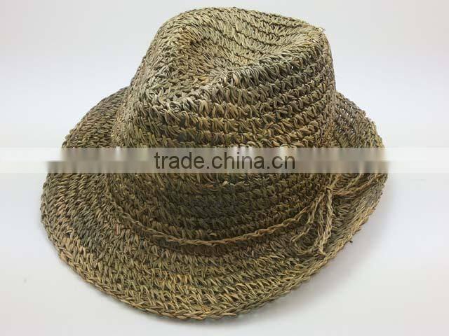 New style High-ranking paper straw 8bu handmade fedora hat