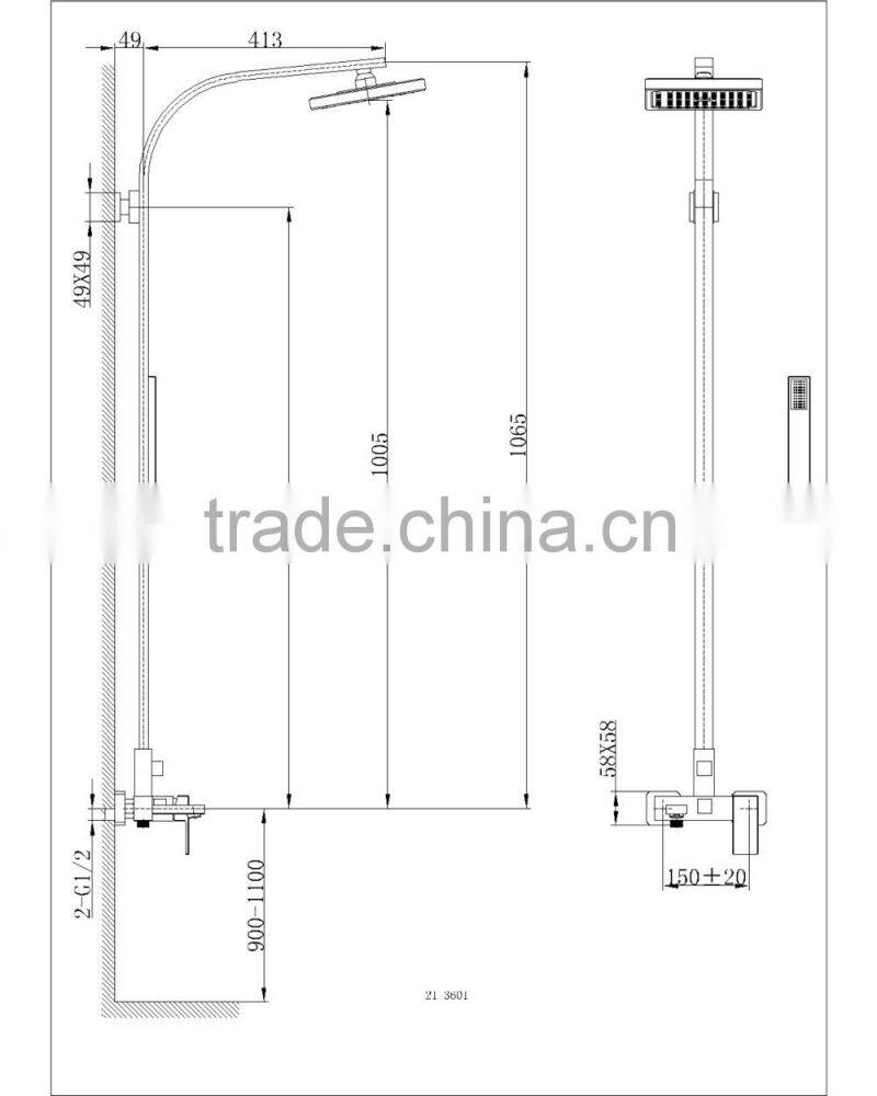 2015 New Design Brass Exposed Shower Mixer 21 3601