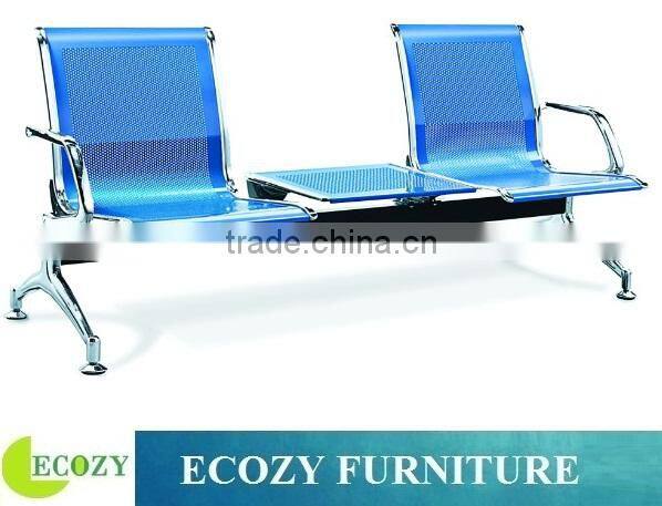 Waiting chair public, modern commercial waiting chair, metal steel waiting chair with side table
