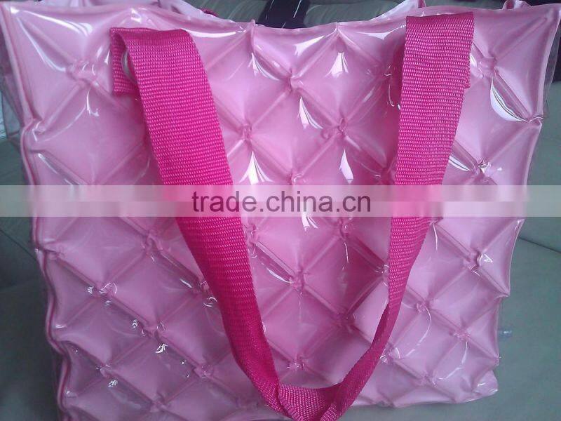 transparent pink inflatable air bag for shopping