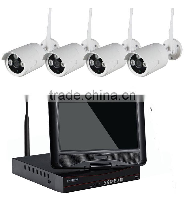 2.4G WIFI NVR KIT 4CH 720P HD Infrared IR Wireless Night Vision Video Surveillance IP Bullet Wifi Camera Recorder
