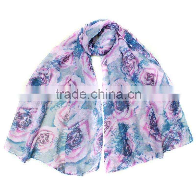 coco tree printing spring and summer poly scarves