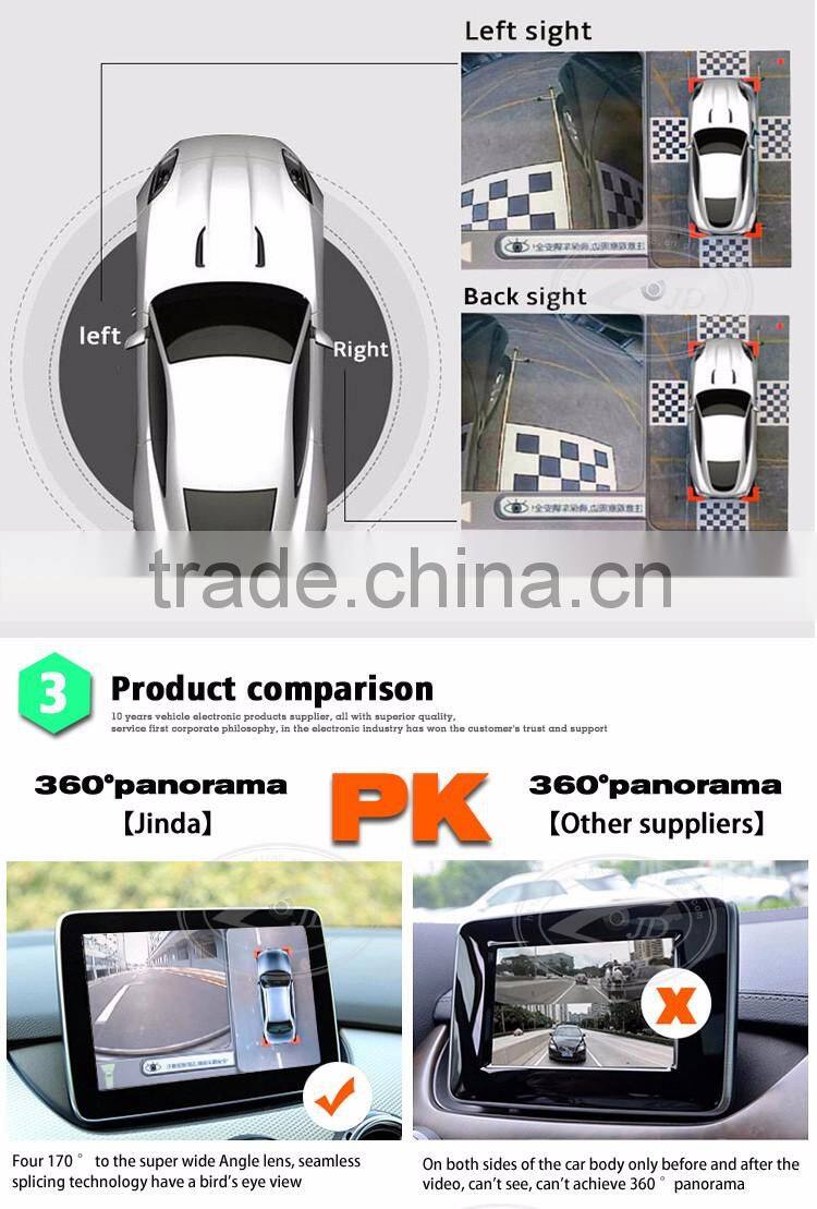Seamless Splicing with 4 video input 360 degree car camera system parking system