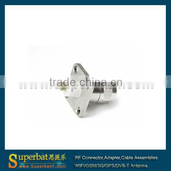 F 4 Hole Panel Mount Plug with extended dielectric&solder post coaxial rg6 compression rg6 f connector