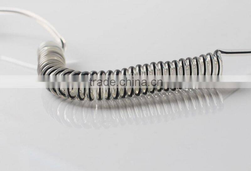 Black TPU Surf Leash Coiled by Bullet Proof Surf -Double Stainless Steel Swivels