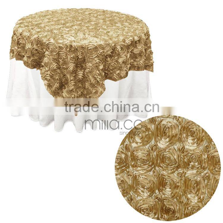 Champagne Grandiose Rosette Table Overlays