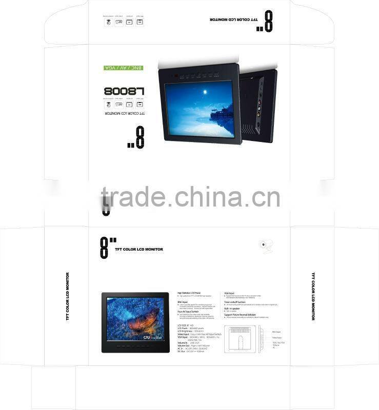 8 inch small size lcd tv/lcd monitor/car monitor/Industrial Monitors