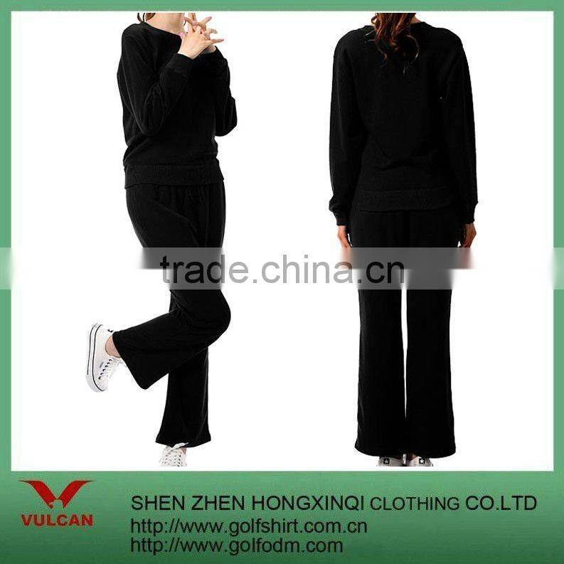 100%Polyester black women sport suit