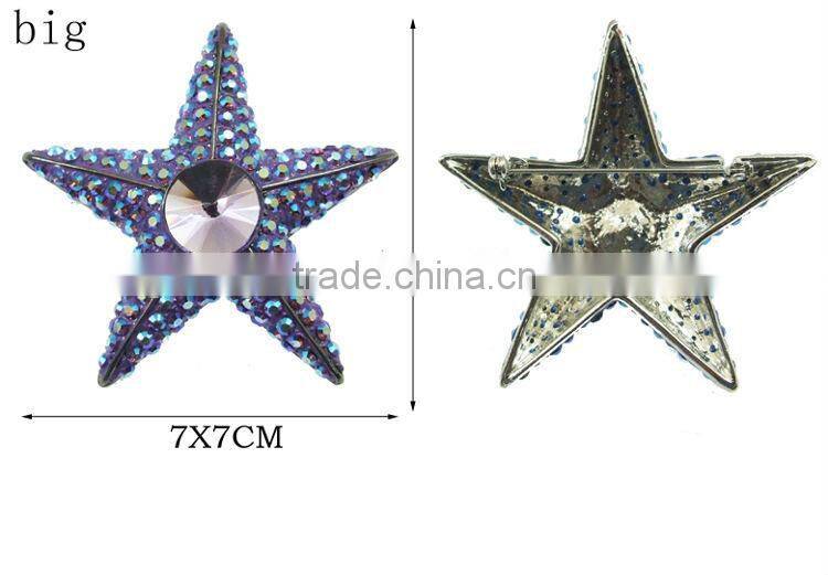 Fashion cheap crystal brooch with zinc alloy