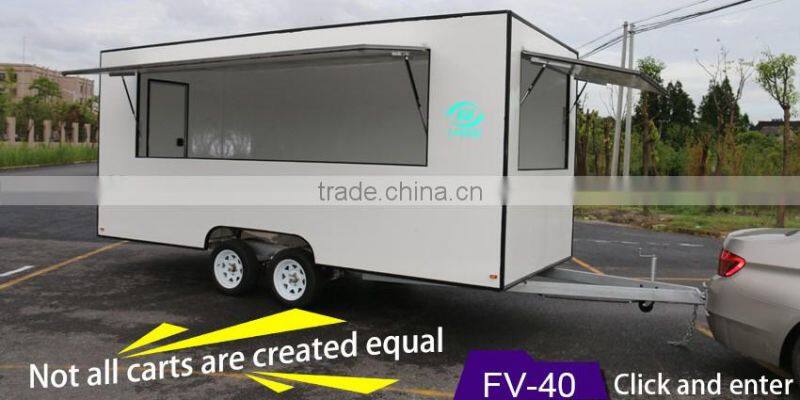 hot sales best quality twin in axle food trailer lunxury food trailer double axle food trailer
