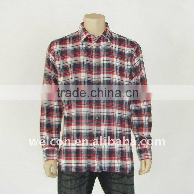 Latest Men's 100% cotton urban casual long sleeve Italy style flannel shirt