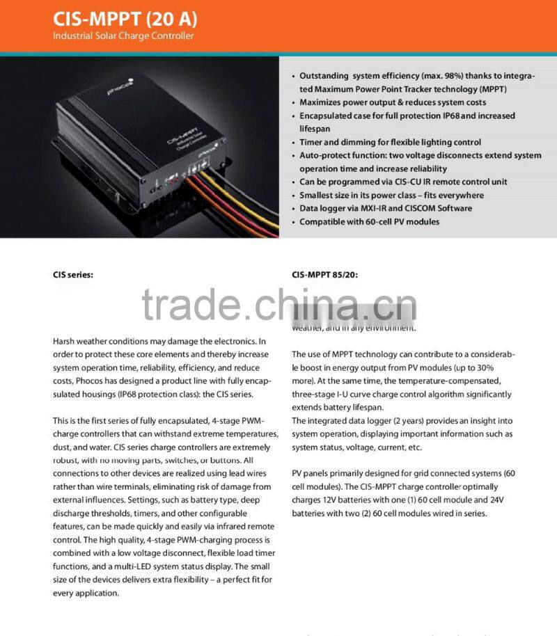 Phocos CIS MPPT 85/20A Solar charge Controller