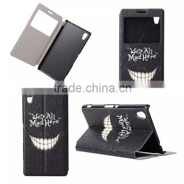 High Quality Color Printing PU Leather Flip Cover For Sony Xperia M4 Aqua Case