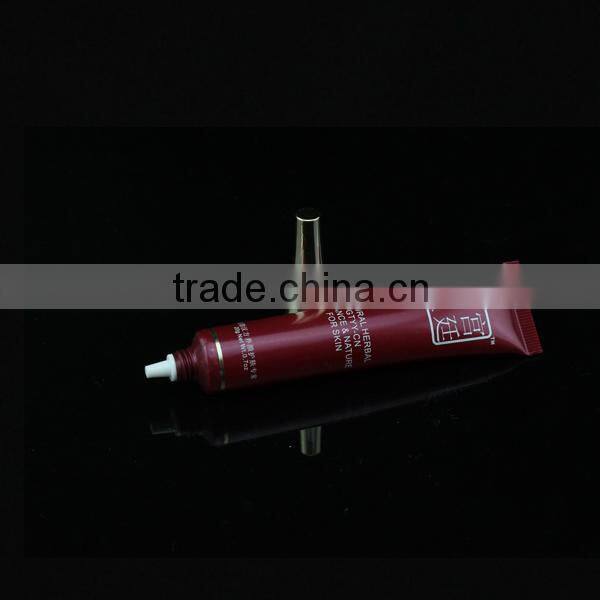 golden tip cap matte slim and small chinese PE cosmetic tube with red printing
