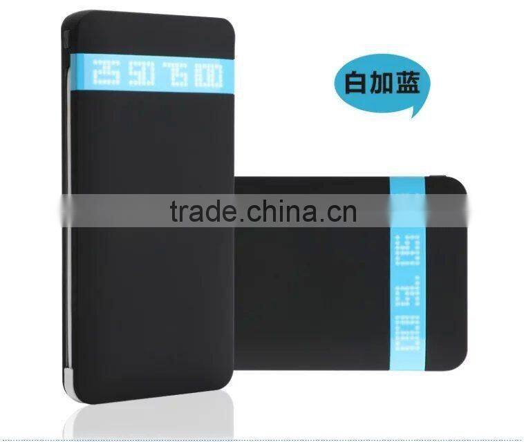 Factory New 8000mah Ultra Slim Powerbank With double Cable and connector for iPhone 5/5S/6/6S