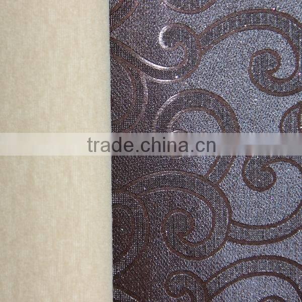 PVC leather for interior decoration with nice metallic color