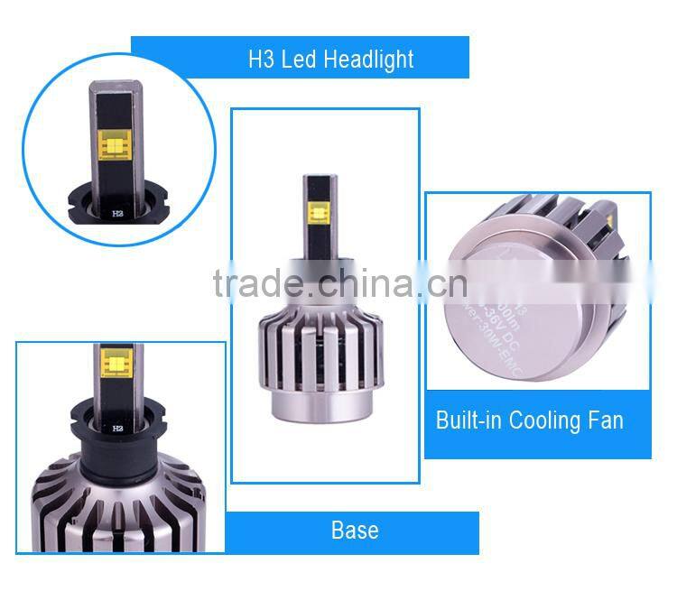 china wholesale H3 12v 30w led headlight for car