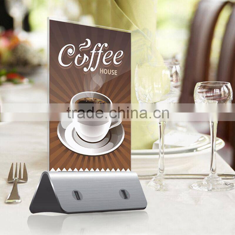 Fast charging advertising menu powerbank, Mobile Phone Charger for Coffee Shop