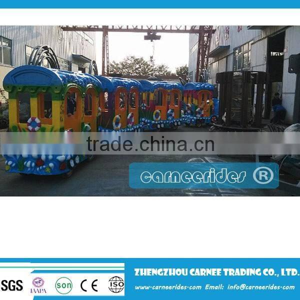 Shopping mall trackless train/ amusement park electric battery trackless train ride for sale