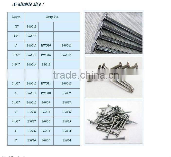 2.5 inch common nail with round head for building material