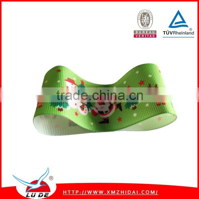 High Quality Factory Price Colorful Printed Christmas Grosgrian Ribbon Tape